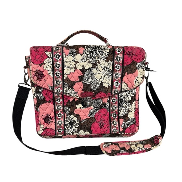 Vera Bradley Handbags - Vera Bradley Quilted Floral Laptop Satchel with Detachable and Adjustable Strap